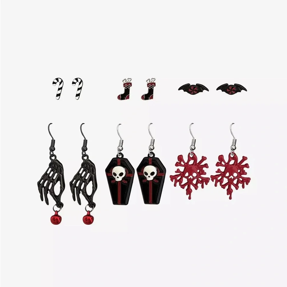 Gothmas Coffin Snowflake Stocking‎ Earring Set Hot Topic Christmas